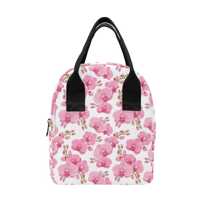 Orchid Pink Pattern Print Design OR07 Insulated Lunch Bag
