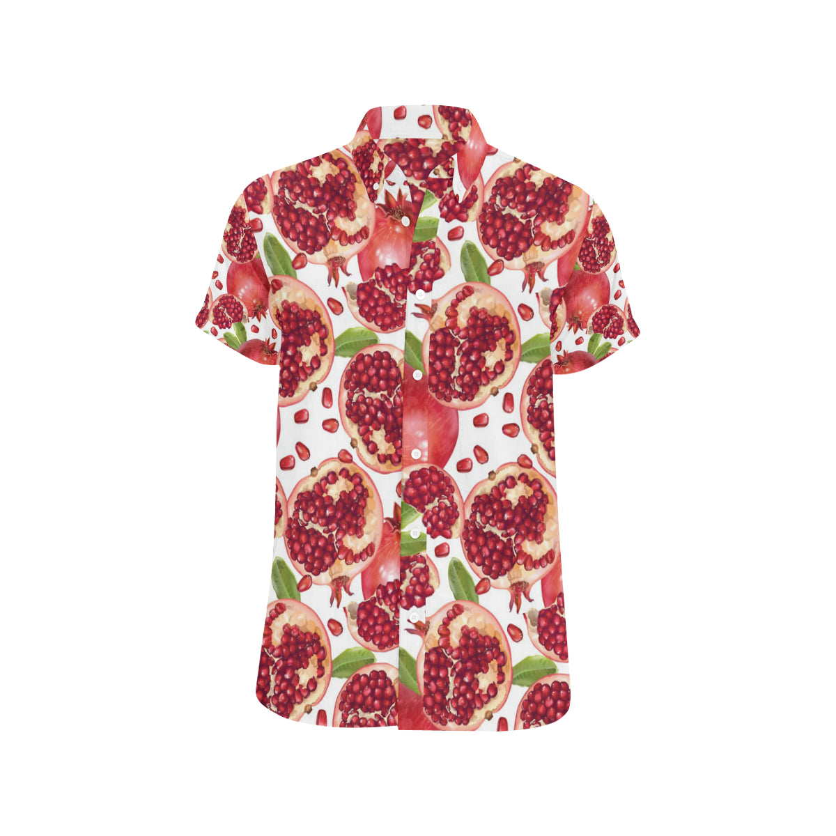 Pomegranate Pattern Print Design PG03 Men's Short Sleeve Button Up Shirt