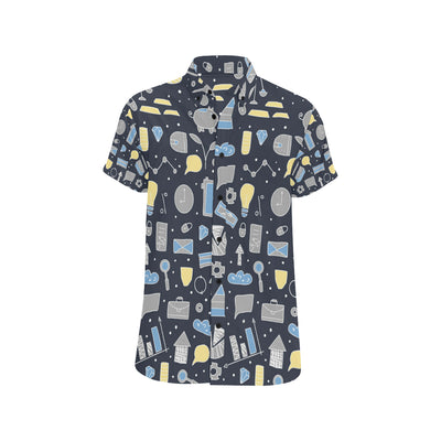 Accounting Financial Pattern Print Design 04 Men's Short Sleeve Button Up Shirt