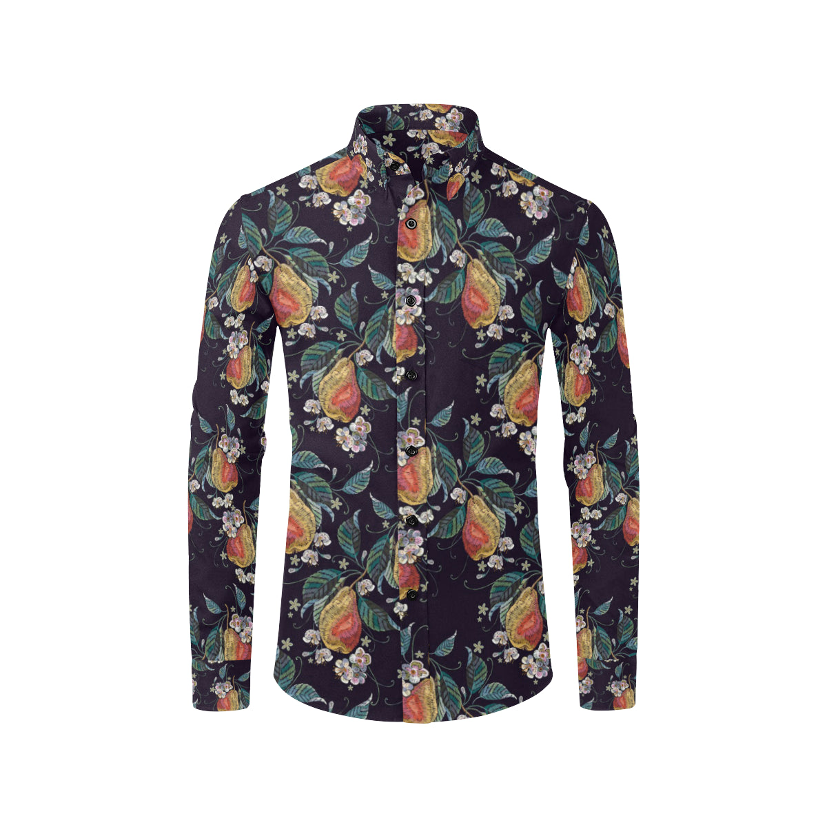 Pear Pattern Print Design PE02 Men's Long Sleeve Shirt