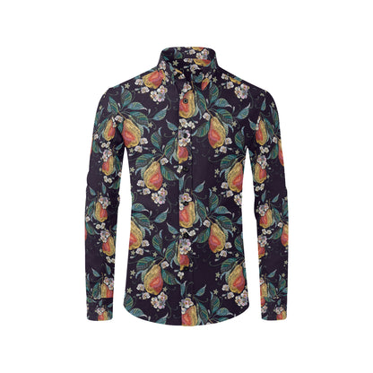 Pear Pattern Print Design PE02 Men's Long Sleeve Shirt