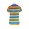 Mexican Blanket ZigZag Print Pattern Men's Short Sleeve Button Up Shirt