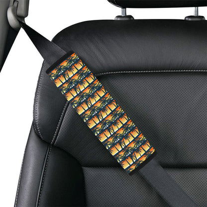 Palm Tree Sunset Design Print Car Seat Belt Cover