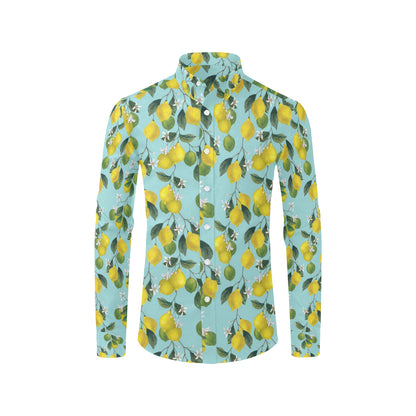 Lemon Pattern Print Design LM05 Men's Long Sleeve Shirt
