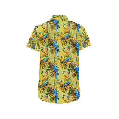 Parrot Pattern Print Design A02 Men's Short Sleeve Button Up Shirt