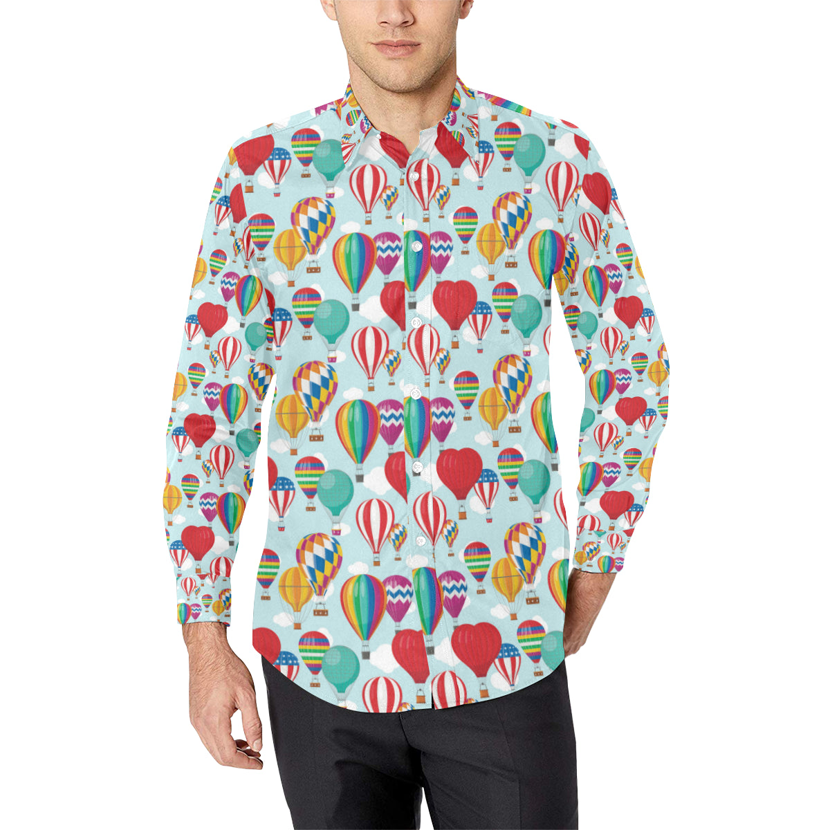 Ballon Pattern Print Design 07 Men's Long Sleeve Shirt