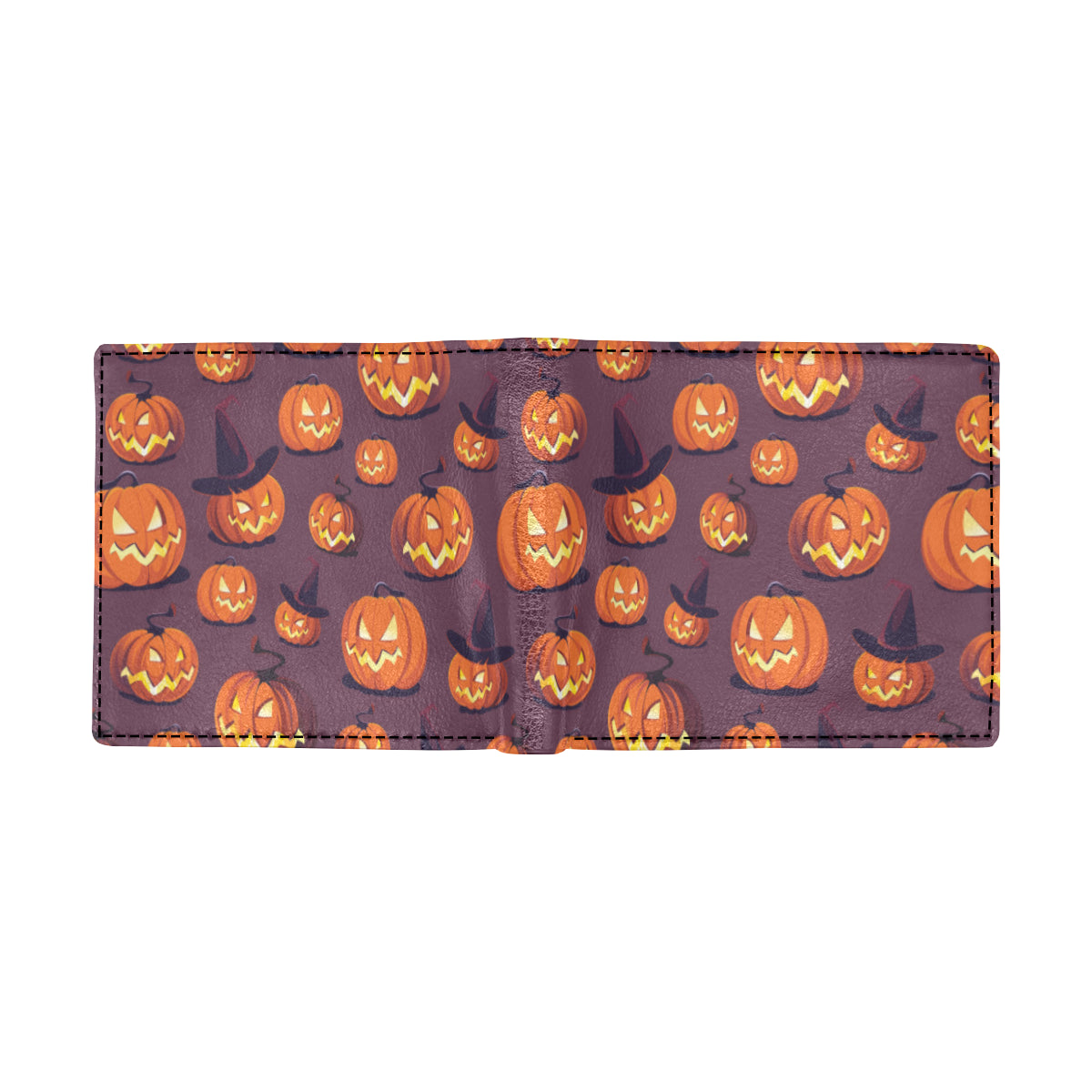Halloween Pumpkin Pattern Print Design 03 Men's ID Card Wallet