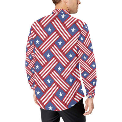 American flag Pattern Men's Long Sleeve Shirt