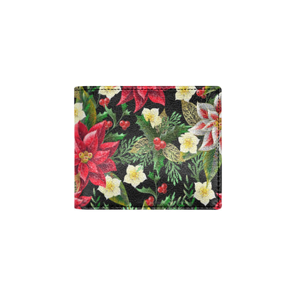 Poinsettia Pattern Print Design POT05 Men's ID Card Wallet