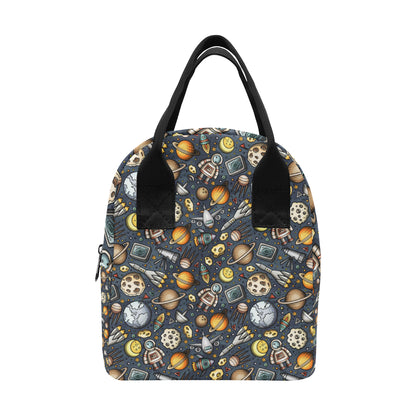 Space Pattern Print Insulated Lunch Bag