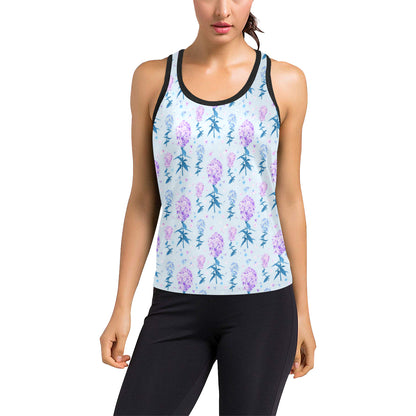Lilac Pattern Print Design LI05 Women's Racerback Tank Top