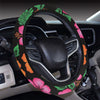 Hibiscus Pattern Print Design HB029 Steering Wheel Cover with Elastic Edge