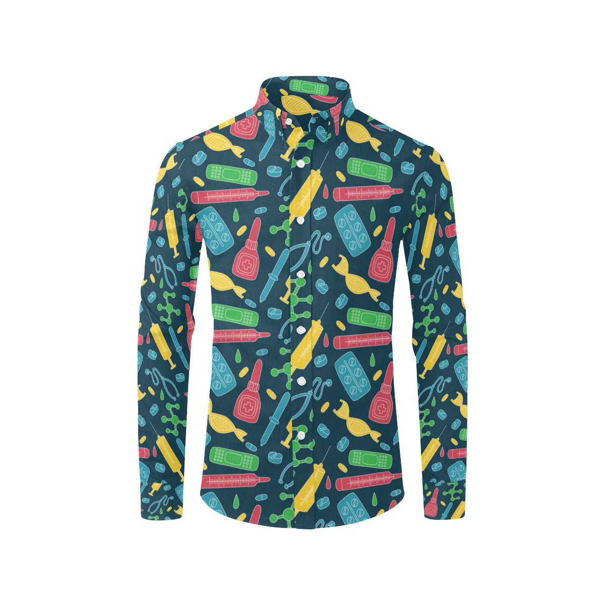 Phlebotomist Pattern Print Design A03 Men's Long Sleeve Shirt