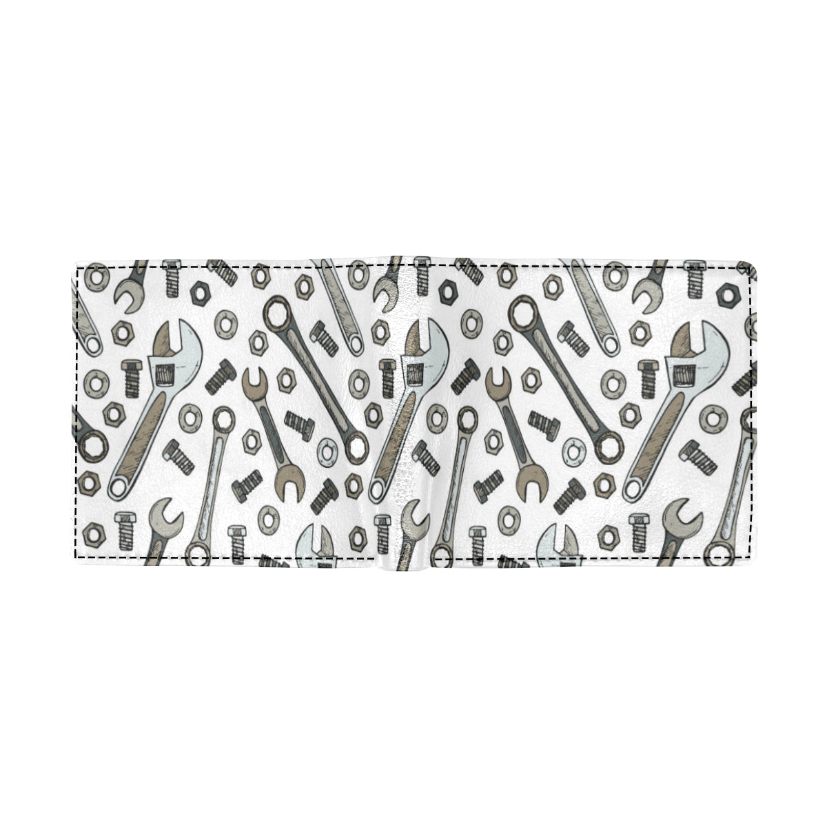 Mechanic Pattern Print Design 03 Men's ID Card Wallet