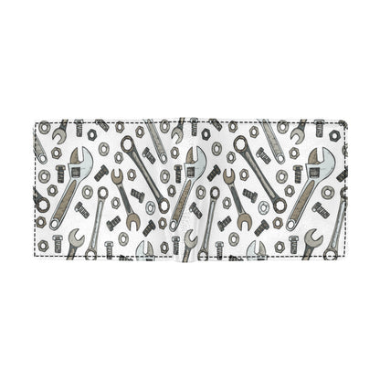 Mechanic Pattern Print Design 03 Men's ID Card Wallet