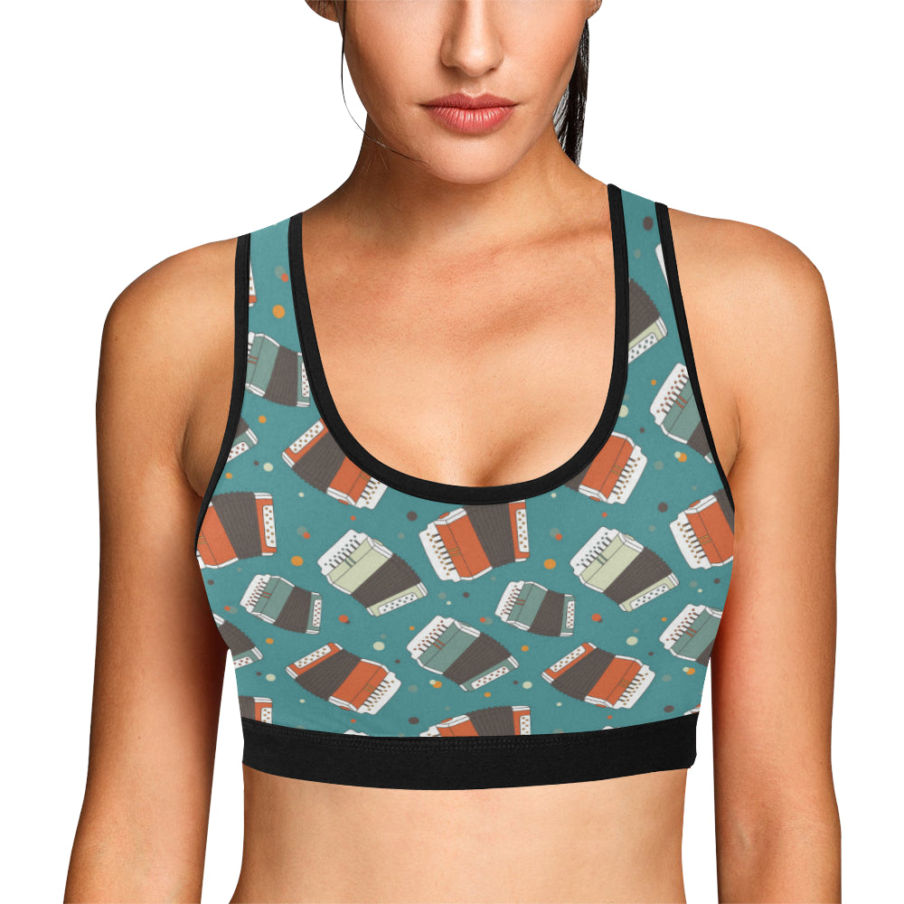 Accordion Pattern Print Design 02 Sports Bra