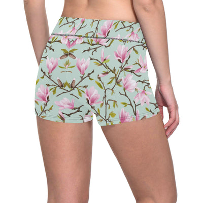 Magnolia Pattern Print Design MAG04 Yoga Shorts