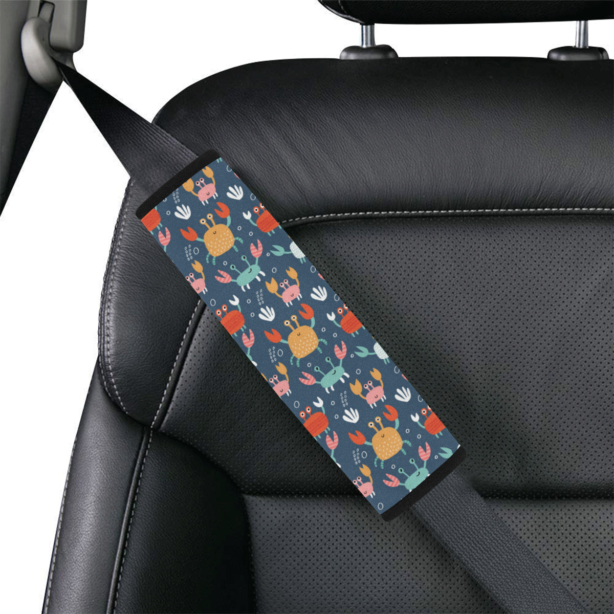 Crab Pattern Print Design 05 Car Seat Belt Cover