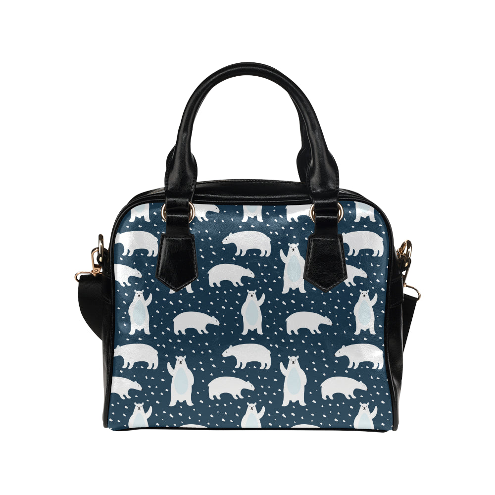 Polar Bear Pattern Print Design A02 Shoulder Handbag