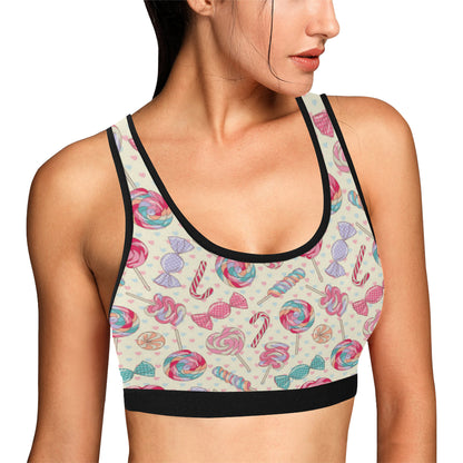 Candy Pattern Print Design CA04 Sports Bra