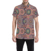 Bohemian Pattern Print Design 07 Men's Short Sleeve Button Up Shirt