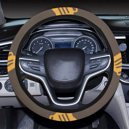 Beer Pattern Print Design 01 Steering Wheel Cover with Elastic Edge