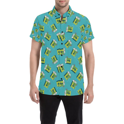 Bible Pattern Print Design 01 Men's Short Sleeve Button Up Shirt