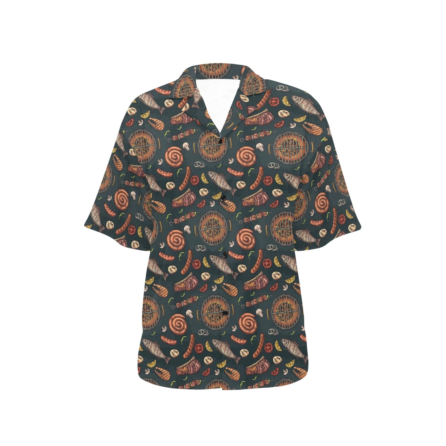 Barbecue Pattern Print Design 02 Women's Hawaiian Shirt