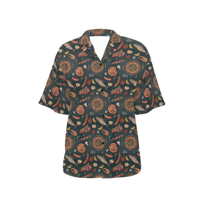 Barbecue Pattern Print Design 02 Women's Hawaiian Shirt