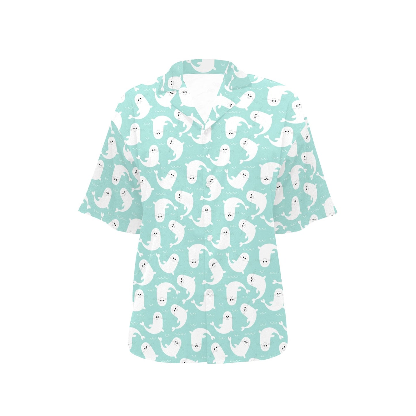 Sea Lion Print Design LKS401 Women's Hawaiian Shirt