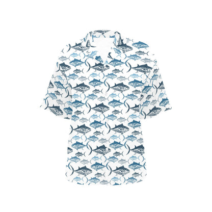 Tuna Fish Print Design LKS303 Women's Hawaiian Shirt