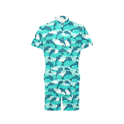 Dolphin Design Print Pattern Men's Romper