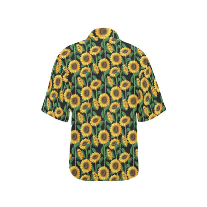 Sunflower Realistic Print Pattern Women's Hawaiian Shirt