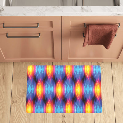 Flame Fire Blue Design Print Kitchen Mat