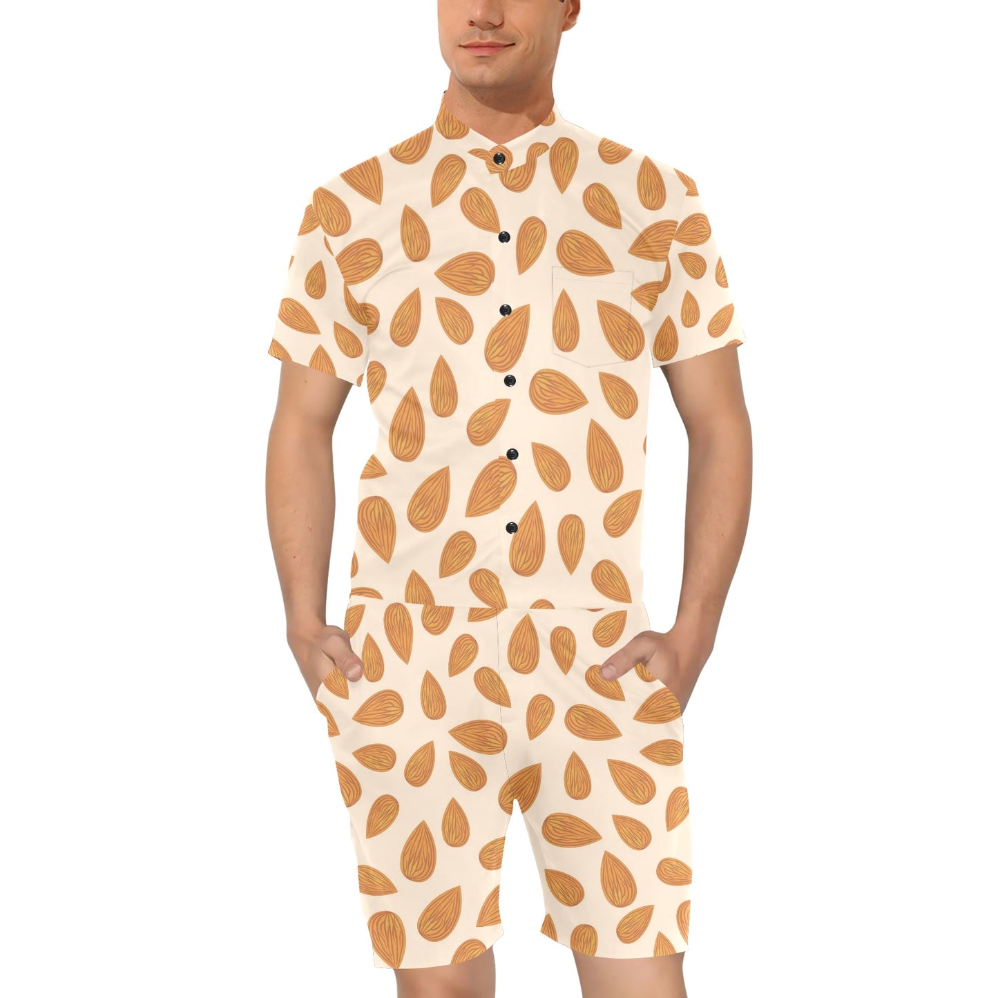 Almond Pattern Print Design 03 Men's Romper