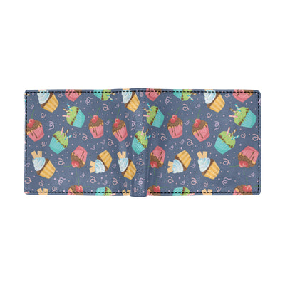 Cupcake Pattern Print Design 02 Men's ID Card Wallet