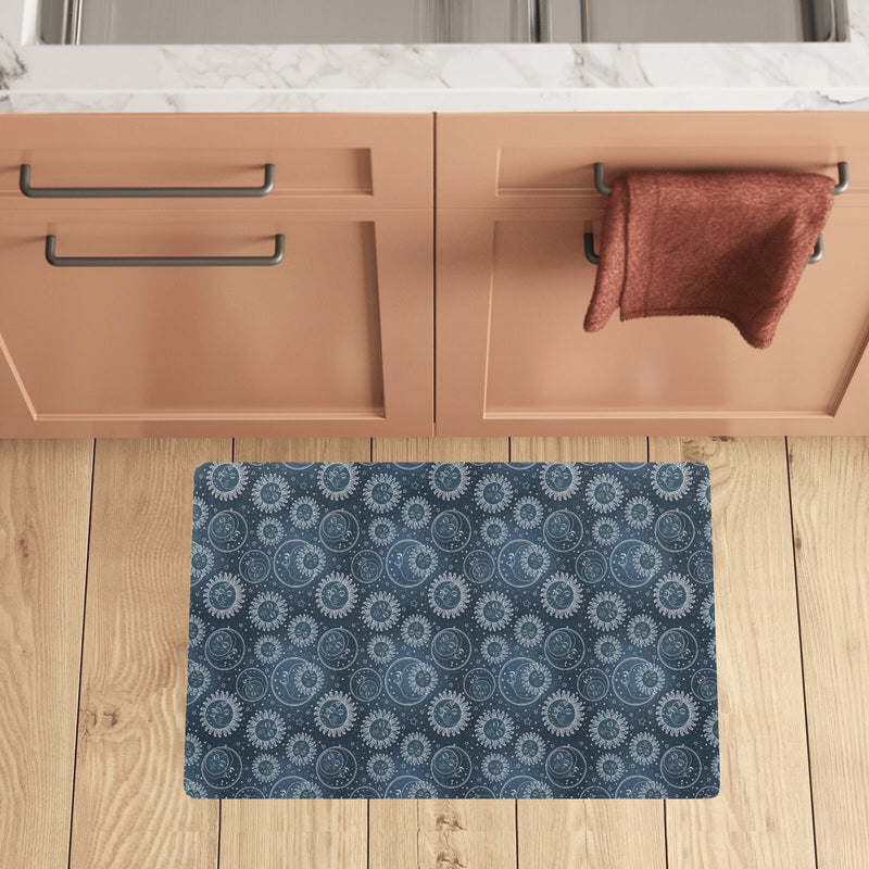 Sun Moon Tattoo Design Themed Print Kitchen Mat