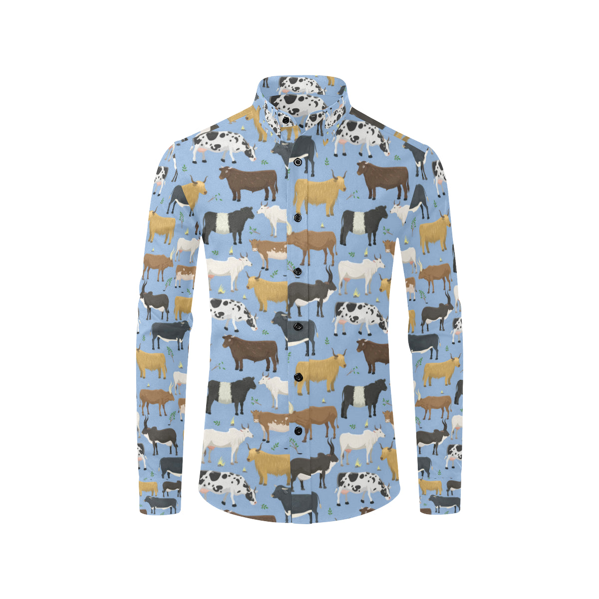 Cattle Pattern Print Design 02 Men's Long Sleeve Shirt