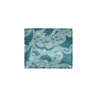 Manta Ray Tribal Pattern Print Design 03 Men's ID Card Wallet