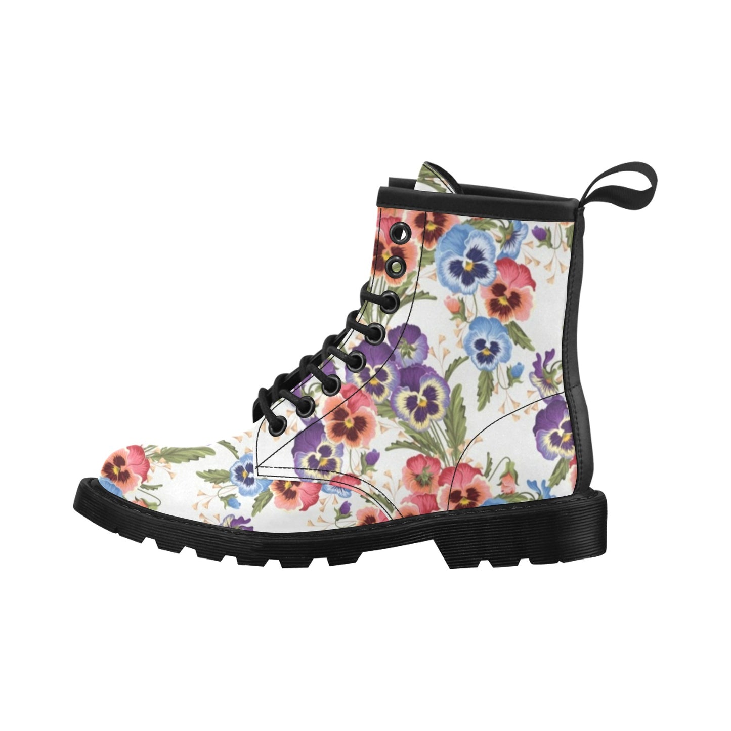 Pansy Pattern Print Design PS06 Women's Boots
