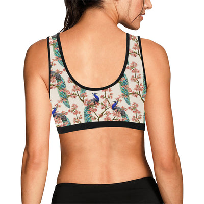 Cherry Blossom Peacock Sports Bra