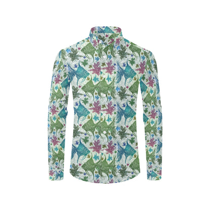 Angelfish Tribal Pattern Print Design 01 Men's Long Sleeve Shirt