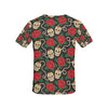 Sugar Skull Red Rose Print Design LKS301 Women's  T-shirt