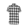 Buffalo check Black white Pattern Print Design 04 Men's Short Sleeve Button Up Shirt