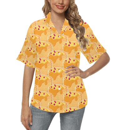 Pancake Pattern Print Design A04 Women's Hawaiian Shirt