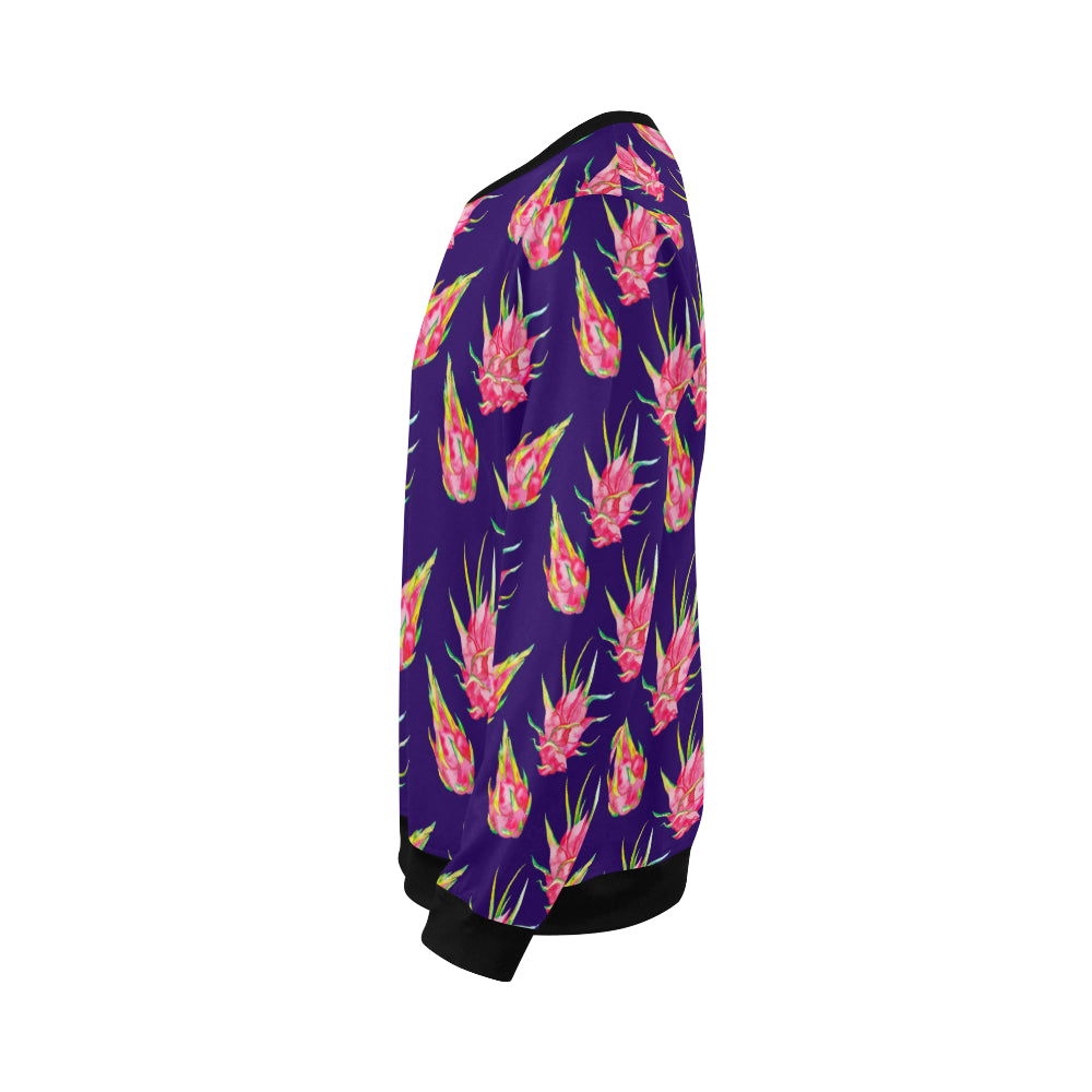 Dragonfruit Pattern Print Design DF02 Men Long Sleeve Sweatshirt