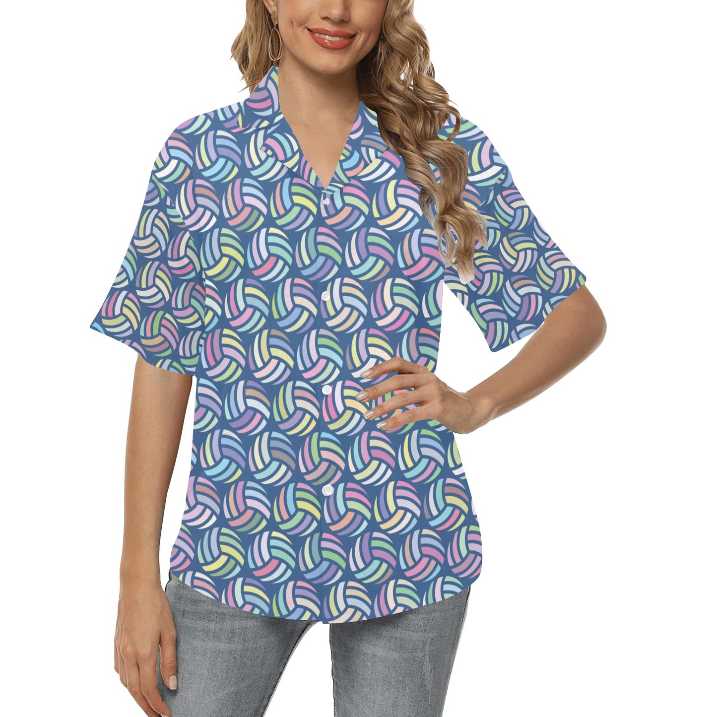 Volleyball Print Design LKS301 Women's Hawaiian Shirt