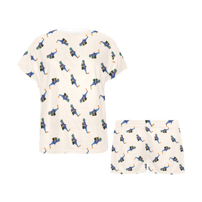Scuba Driver Print Design LKS301 Women's Short Pajama Set