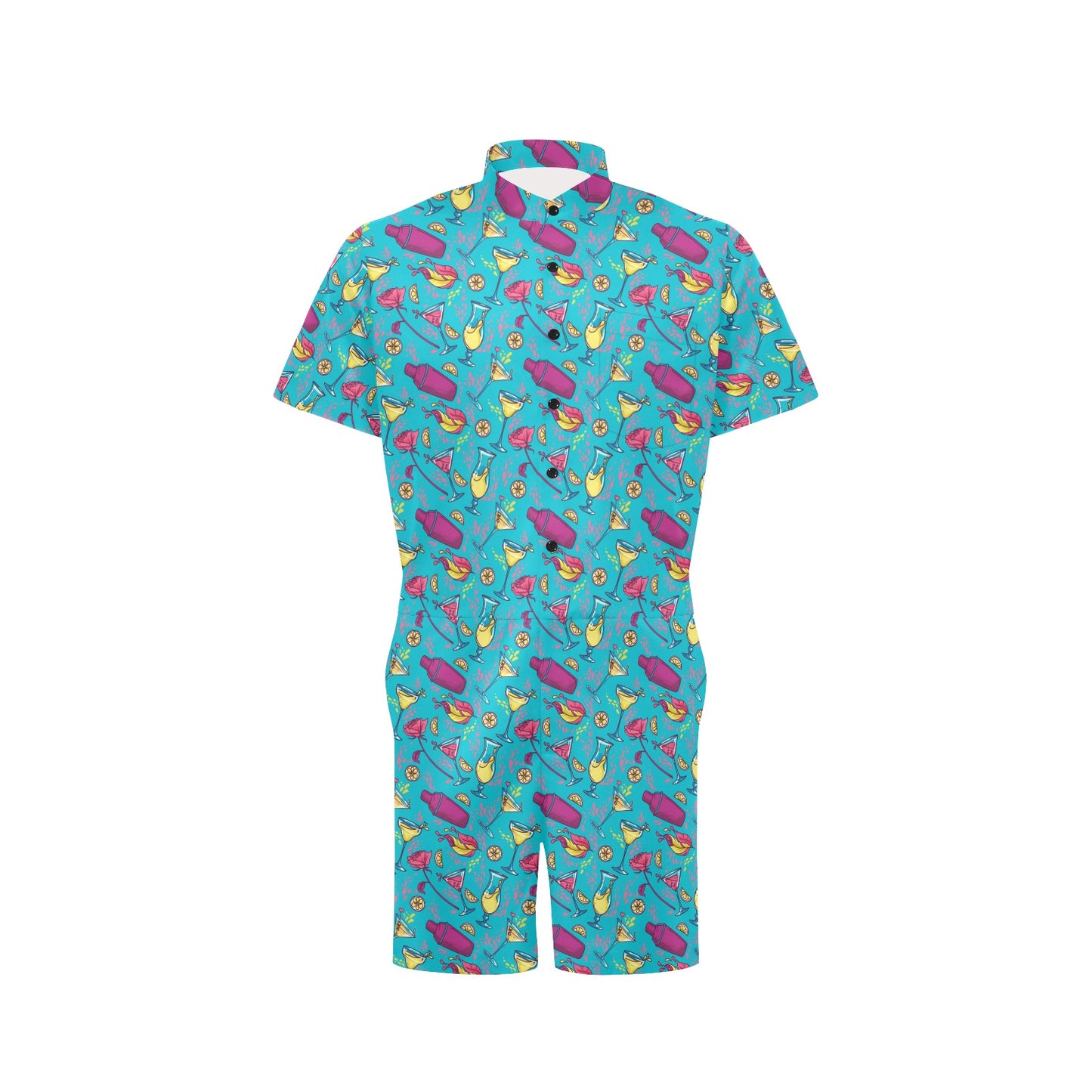 Cocktail Pattern Print Design 03 Men's Romper