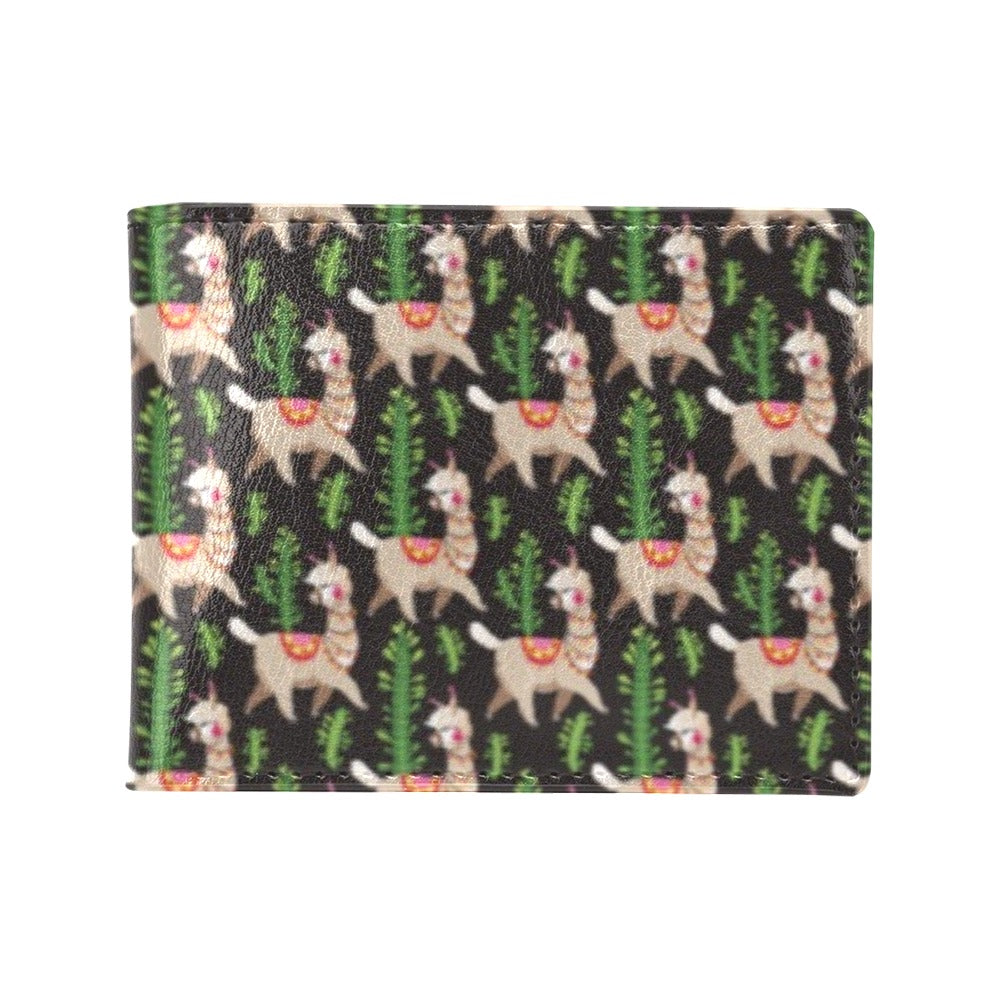 Alpaca Cactus Design Themed Print Men's ID Card Wallet